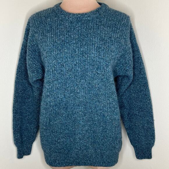 Antartex Other - Vtg Antartex Pure Wool Sweater Small Mens Knit Jumper Crew Neck Marled 90s Blue